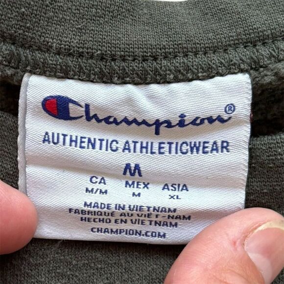 Vintage Champion Sweatshirt M Gray Pullover Unisex Graphic Print - Picture 4 of 4